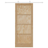 Sliding Door Brown 86 x 211 cm Solid Pine Wood 3333400