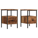 Bedside Cabinets 2 pcs Old Wood 34x36x50 cm Engineered Wood 857263