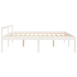 Bed Frame White Solid pine wood, Plywood Super King Bed Frame 810630