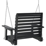 Garden Swing Chair with Metal Chains Black Solid Wood Fir 4008980