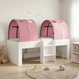 Bed with Tunnel 4 pcs White and Pink Engineered Wood 3423548