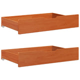Bed Frame with Drawer Wax Brown 140 x 200 cm Solid Pine Wood 3422703