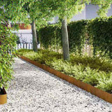 Lawn Edging 50 pcs Brown 100 x 0.05 x 20 cm Weathering Steel 3335780