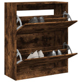 Shoe Cabinet Smoked Oak 80x34x96.5 cm Engineered Wood 839970