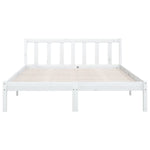 Bed Frame without Mattress White Solid Wood Double 810058