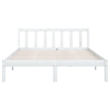 Bed Frame without Mattress White Solid Wood Small Double 810053