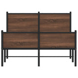 Metal Bed Frame without Mattress Brown Oak 120x200 cm 4007956