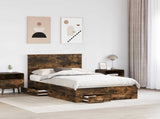 Bed Frame with Drawer Smoked Oak 120 x 200 cm Engineered Wood 3411327