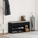 Shoe Bench Black Oak 102x30.5x45 cm Engineered Wood 859137