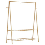 Clothes Rack with Shelves 132x45.5x150.5 cm Bamboo 4008912