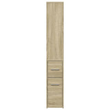 Narrow Bathroom Cupboard with Wheels Sonoma Oak Engineered Wood 855297