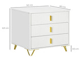 Elegant Chest of Three Drawers - White/Gold-Tone T3398P344424