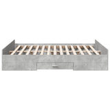 Bed Frame with Drawers without Mattress Concrete Grey 160x200 cm 3280282