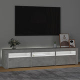 TV Cabinet with LED Lights Concrete Grey 180x35x40 cm 3152757