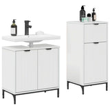 Bathroom Furniture Set with Drawer 2 pcs High Gloss White 3393097