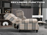Wingback Recliner Armchair for Living Room, Pushback Reclining Chair with Round Armrests, Footrest T3398P330384