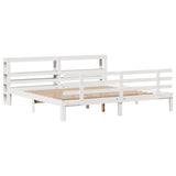 Bed Frame with Headboard without Mattress White 200x200 cm 3306121