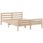 ZNTS Bookcase Bed without Mattress 140x190cm Solid Wood Pine 3322255