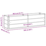 Planter Light Grey 160 x 40 x 45 cm Steel 42018134