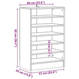 Shoe Cabinet Old Wood 60x35x92 cm Engineered Wood 856702