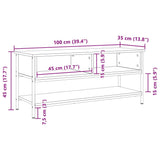 TV Cabinet Set Old Wood 100 x 35 x 45 cm Engineered Wood 862928