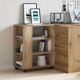 Rolling Cabinet Artisan Oak 60x35x75 cm Engineered Wood 856657