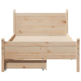 ZNTS Bed Frame without Mattress 100x200 cm Solid Wood Pine 3309776