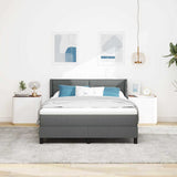 Box Spring Bed with Headboard Dark Grey 200 x 140 cm Fabric 3341042