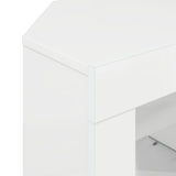Corner LED TV Cabinet High gloss White 100 x 40 x 50 cm 889799