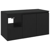 Bathroom Furniture Set 2 pcs Black Engineered Wood 3404115