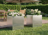 Garden Planter 2 pcs Silver 50 x 50 x 75 cm Stainless Steel 8005395