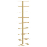 Wall-mounted Wine Rack for 9 Bottles Gold Iron 340901