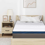 Mattress Topper White 120 x 200 x 6 cm Jaquard Fabric 4106258