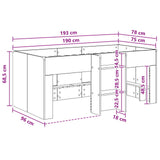 Kids'High Bed Frame 2 pcs White 193 x 96.1 x 68.5 cm 3422587