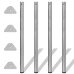 ZNTS 4 Height Adjustable Table Legs Brushed Nickel 1100 mm 242147