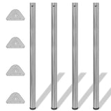 ZNTS 4 Height Adjustable Table Legs Brushed Nickel 1100 mm 242147
