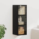 Wall Cabinet Black Oak 35 x 37 x 102 cm Engineered Wood 882909
