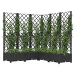 Garden Planter with Trellis Black 120x120x121.5 cm PP 318276