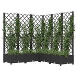 Garden Planter with Trellis Black 120x120x121.5 cm PP 318276