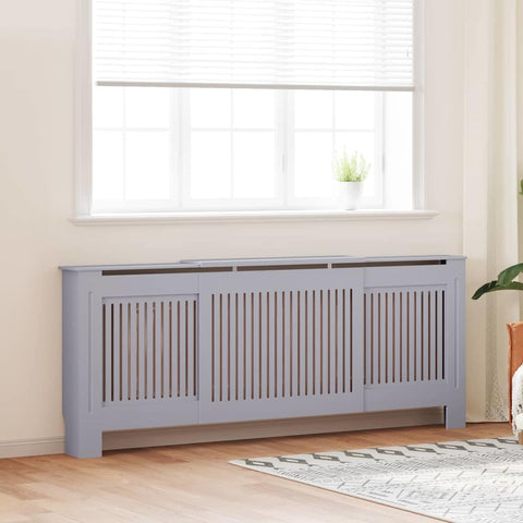 Radiator Cover 2 pcs Grey 205 x 20.5 x 81.5cm Engineered Wood 3403239