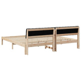 Bed frame Brown and black 200 x 200 cm Solid pine wood 3394340