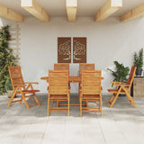 Garden Dining Set Folding 7 pcs Brown Solid Acacia Wood 3375719