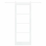 Sliding Door ORKDAL White 83 x 211 cm Solid Pine Wood and Glass 3331888