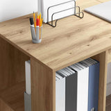 Desk with Shelf Artisan Oak 130 x 50.5 x 75 cm Engineered Wood 869505