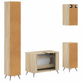 4 Piece Bathroom Cabinet Set BREDA Sonoma Oak Engineered Wood 3417965