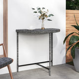 Garden Table Grey 80x50x75 cm Poly Rattan 316655