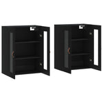 Wall Mounted Cabinets 2 pcs Black Engineered Wood 3197914