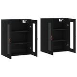 Wall Mounted Cabinets 2 pcs Black Engineered Wood 3197914
