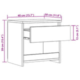 Bedside Cabinet Artisan Oak 40x30x39 cm Engineered Wood 856408