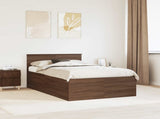Bed Frame with Headboard Brown Oak 120 x 200 cm Engineered Wood 3408605
